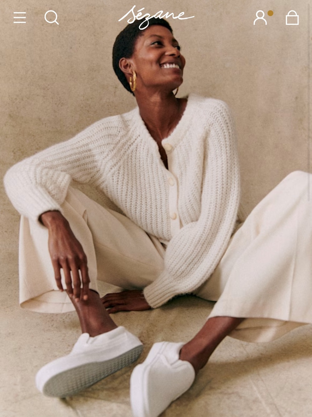 Sézane Cardigan - Ecru Women’s Sweater - Picture 2 of 4